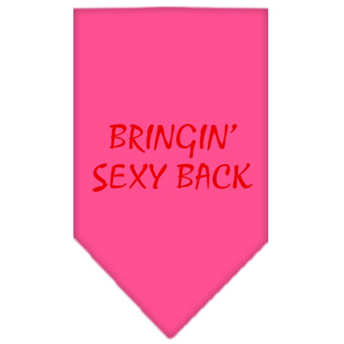 Bringin Sexy Back Screen Print Bandana Bright Pink Small